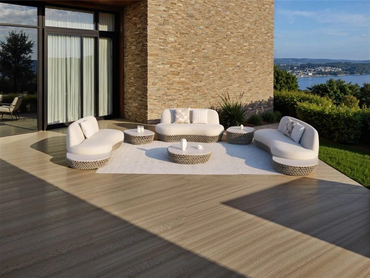 Zenith All-Weather Woven Rope Aluminum Patio Sofa factory